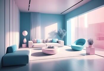 Obraz premium Photo modern style conceptual interior room 3d illustration