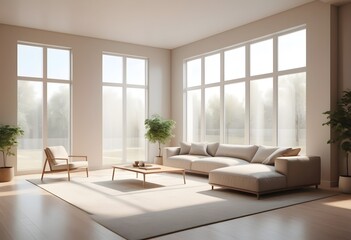 Fototapeta premium Photo modern style conceptual interior room 3d illustration