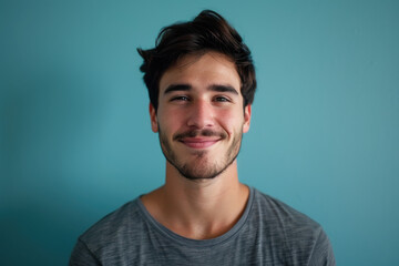 Fototapeta premium A close up portrait of a young man with a subtle smile