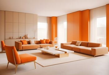 Fototapeta premium Photo modern style conceptual interior room 3d illustration