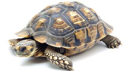 Obraz premium Egyptian Tortoise full body clearly photo on white background , 