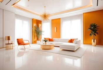 Fototapeta premium Photo modern style conceptual interior room 3d illustration