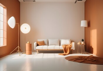 Photo modern style conceptual interior room 3d illustration