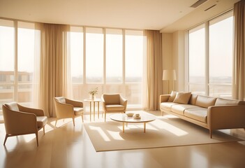 Fototapeta premium Photo modern style conceptual interior room 3d illustration