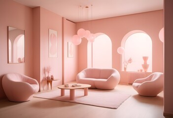 Photo modern style conceptual interior room 3d illustration