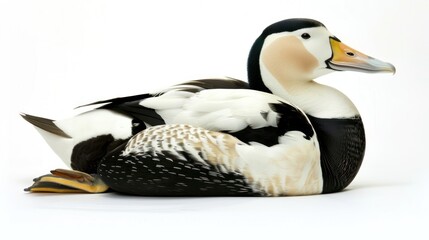 Eider full body clearly photo on white background , 