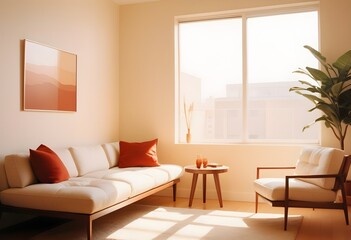 Fototapeta premium Photo modern style conceptual interior room 3d illustration