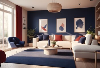 Fototapeta premium Photo modern style conceptual interior room 3d illustration