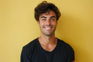 Fototapeta premium A close up portrait of a young man with a subtle smile