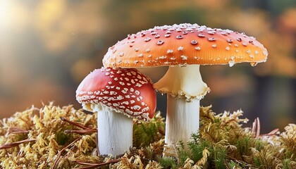 Obraz premium Toadstool Vibrant Toadstool Macro: A Close Encounter with Nature's Palette