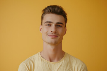 Fototapeta premium A close up portrait of a young man with a subtle smile
