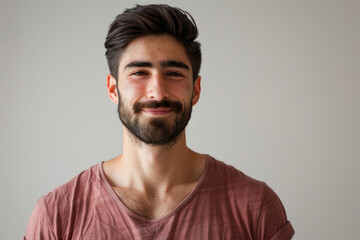 Obraz premium A close up portrait of a young man with a subtle smile