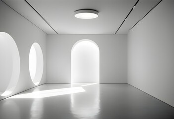 Photo modern style conceptual interior room 3d illustration