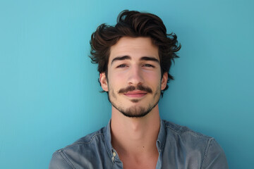 Fototapeta premium A close up portrait of a young man with a subtle smile
