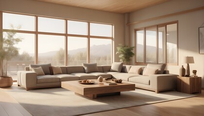 Fototapeta premium Photo modern style conceptual interior room 3d illustration