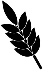 wheat illustration plant silhouette rice logo seed icon grain outline leaf agriculture growth organic nature green food cereal farm shape harvest barley grass for vector graphic background