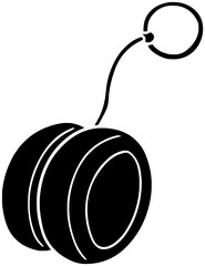 play illustration toy silhouette rope logo game icon yoyo outline spin string round loop yo-yo circle child plastic yo shape children sport childhood for vector graphic background