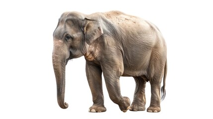 Elephant full body clearly photo on white background , 