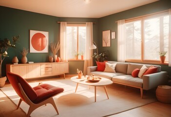 Photo modern style conceptual interior room 3d illustration