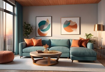 Photo modern style conceptual interior room 3d illustration