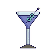 martini icon with white background vector stock illustration