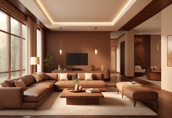 Photo modern style conceptual interior room 3d illustration