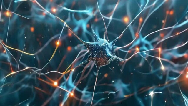 AI, Machine learning visualization as human brain neurons digital nervous technology concept, machine deep learning science artificial intelligence technology network, virus futuristic innovation.5