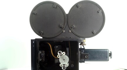 A side view of the film camera.