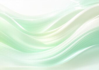 Fototapeta premium 滑らかな透明感のある緑のウェーブ