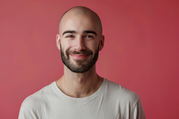 Fototapeta premium A close up portrait of a young man with a subtle smile