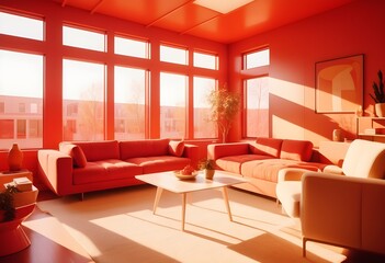 Fototapeta premium Photo modern style conceptual interior room 3d illustration