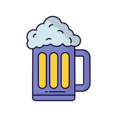 beer icon with white background vector stock illustration