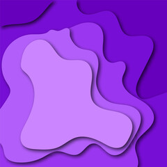 Blue abstract paper wave layer cut background. Paper art style cover design for business banner template and material design. Vector illustration. Eps 10