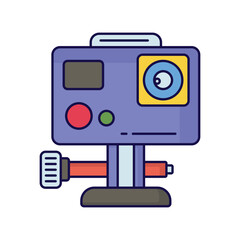 Fototapeta premium action camera icon with white background vector stock illustration