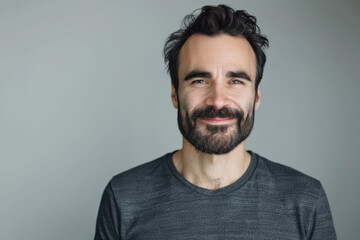 Fototapeta premium A close up portrait of a young man with a subtle smile