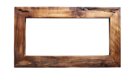 A wooden frame isolated on white transparent background, PNG File. Perfect for clipart