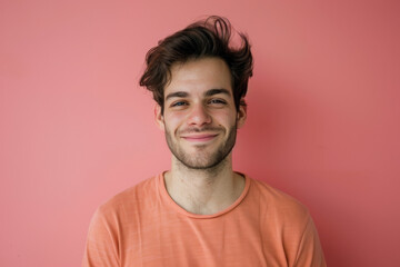 Obraz premium A close up portrait of a young man with a subtle smile