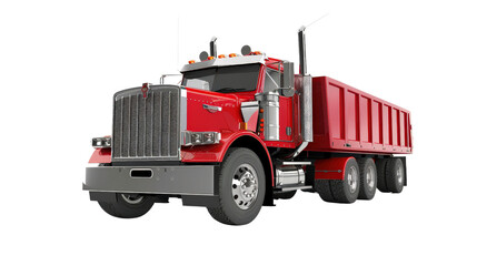 A truck isolated on white transparent background, PNG File. Perfect for clipart