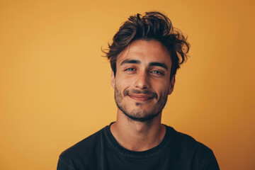 Fototapeta premium A close up portrait of a young man with a subtle smile