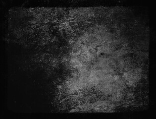 Dark grunge Horror background with black frame, Scary obsolete texture, space for your design, old film effect