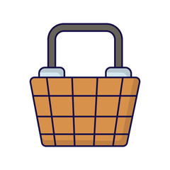 basket icon with white background vector stock illustration