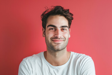 Fototapeta premium A close up portrait of a young man with a subtle smile