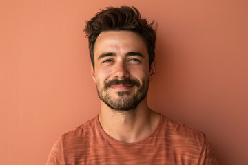 Obraz premium A close up portrait of a young man with a subtle smile