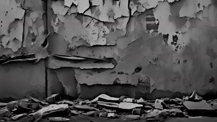 Obraz premium Immerse yourself in the enigmatic allure of this black old wall design, featuring a dark abstract pattern. The vintage texture and gothic elements create a sophisticated and mysterious backdrop