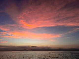 Amazing colorfull sunset at the sea phillipines moalboal
