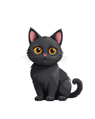 black cat  isolated on transparent background