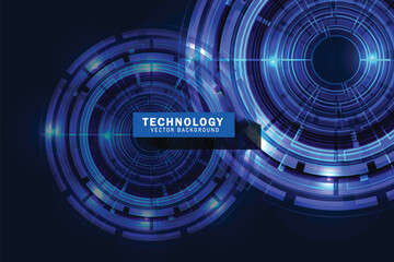 Circle digital hi-tech technology abstract background vector design