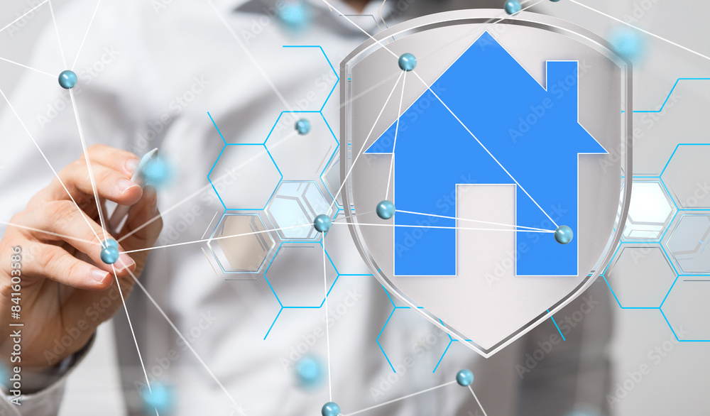 Poster house. data Big data visualization background.Abstract technology