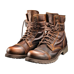 pair of boots, isolated on transparent background Remove png, Clipping Path, pen tool 