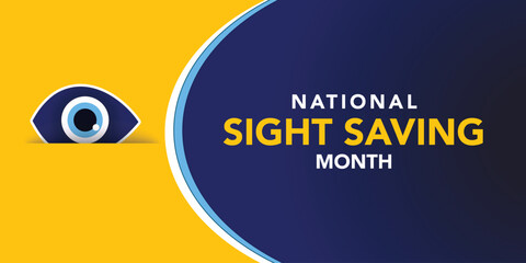 August is sight saving month observed every year in August. background, banner, card, poster, template. The celebration aims to emphasize the importance of protecting and taking good care of the eyes.